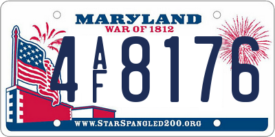 MD license plate 4AF8176