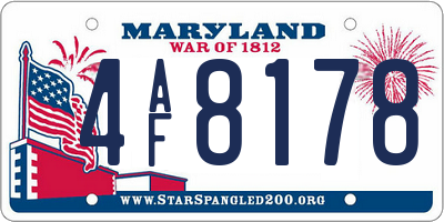 MD license plate 4AF8178
