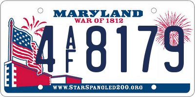 MD license plate 4AF8179