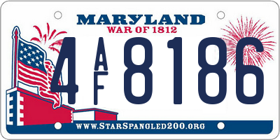 MD license plate 4AF8186