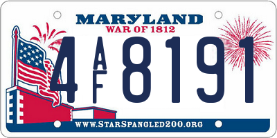 MD license plate 4AF8191