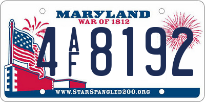 MD license plate 4AF8192