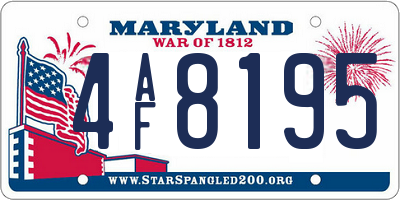 MD license plate 4AF8195