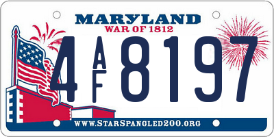 MD license plate 4AF8197