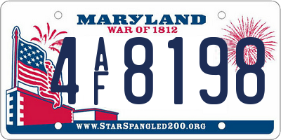 MD license plate 4AF8198