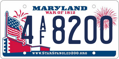MD license plate 4AF8200