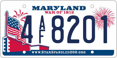 MD license plate 4AF8201
