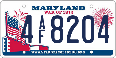 MD license plate 4AF8204