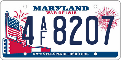 MD license plate 4AF8207