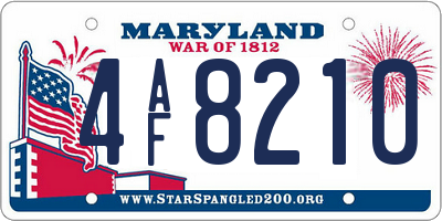 MD license plate 4AF8210
