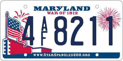 MD license plate 4AF8211