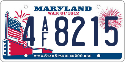 MD license plate 4AF8215