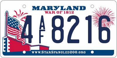 MD license plate 4AF8216
