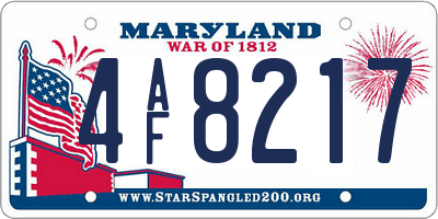 MD license plate 4AF8217