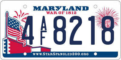 MD license plate 4AF8218
