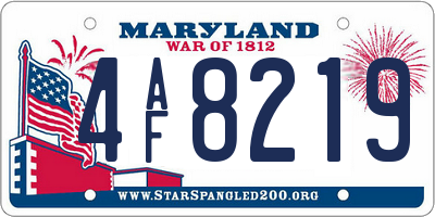 MD license plate 4AF8219
