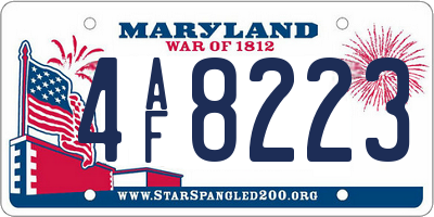 MD license plate 4AF8223
