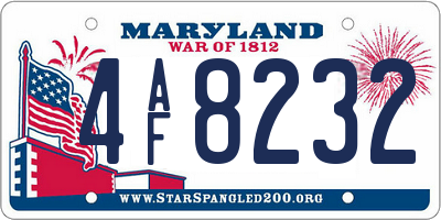 MD license plate 4AF8232