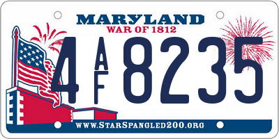 MD license plate 4AF8235