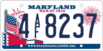 MD license plate 4AF8237