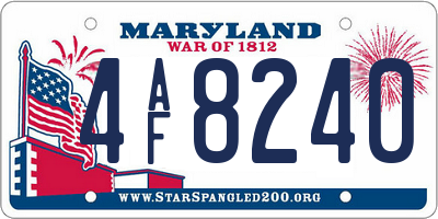 MD license plate 4AF8240