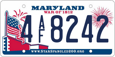MD license plate 4AF8242