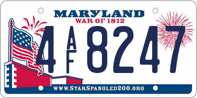 MD license plate 4AF8247
