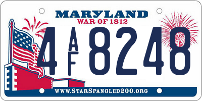 MD license plate 4AF8248