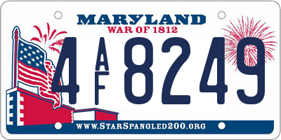 MD license plate 4AF8249