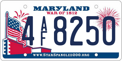 MD license plate 4AF8250