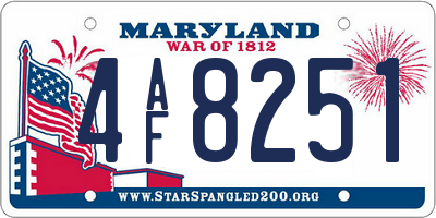 MD license plate 4AF8251