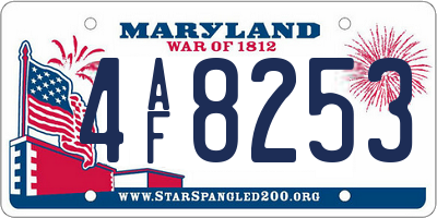 MD license plate 4AF8253