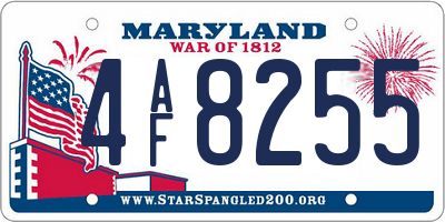 MD license plate 4AF8255