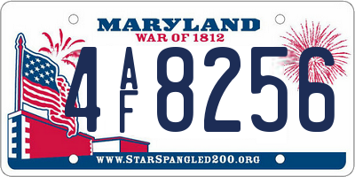 MD license plate 4AF8256