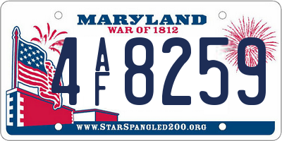 MD license plate 4AF8259