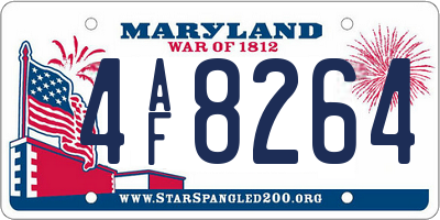 MD license plate 4AF8264