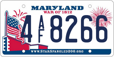 MD license plate 4AF8266
