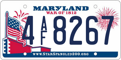 MD license plate 4AF8267