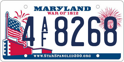MD license plate 4AF8268