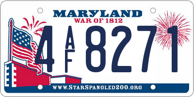 MD license plate 4AF8271