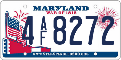 MD license plate 4AF8272