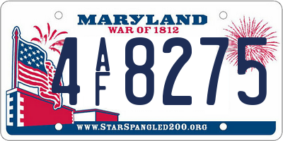 MD license plate 4AF8275