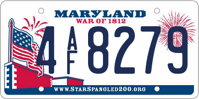 MD license plate 4AF8279