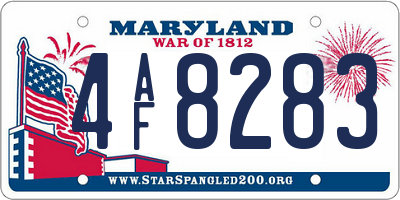 MD license plate 4AF8283