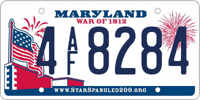 MD license plate 4AF8284