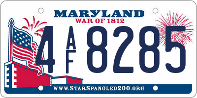 MD license plate 4AF8285