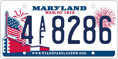 MD license plate 4AF8286