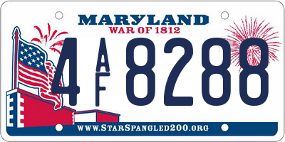 MD license plate 4AF8288