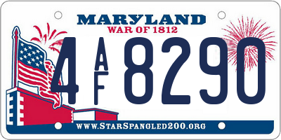 MD license plate 4AF8290
