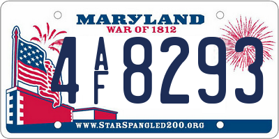 MD license plate 4AF8293